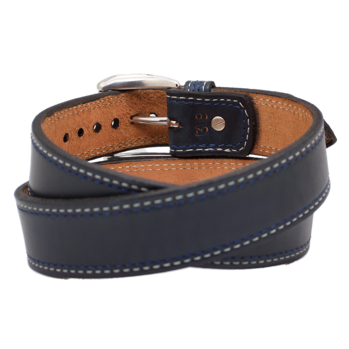 The BLUEBERRY HILL WIDE Leather Belt with Stainless Steel | Scottsdale ...