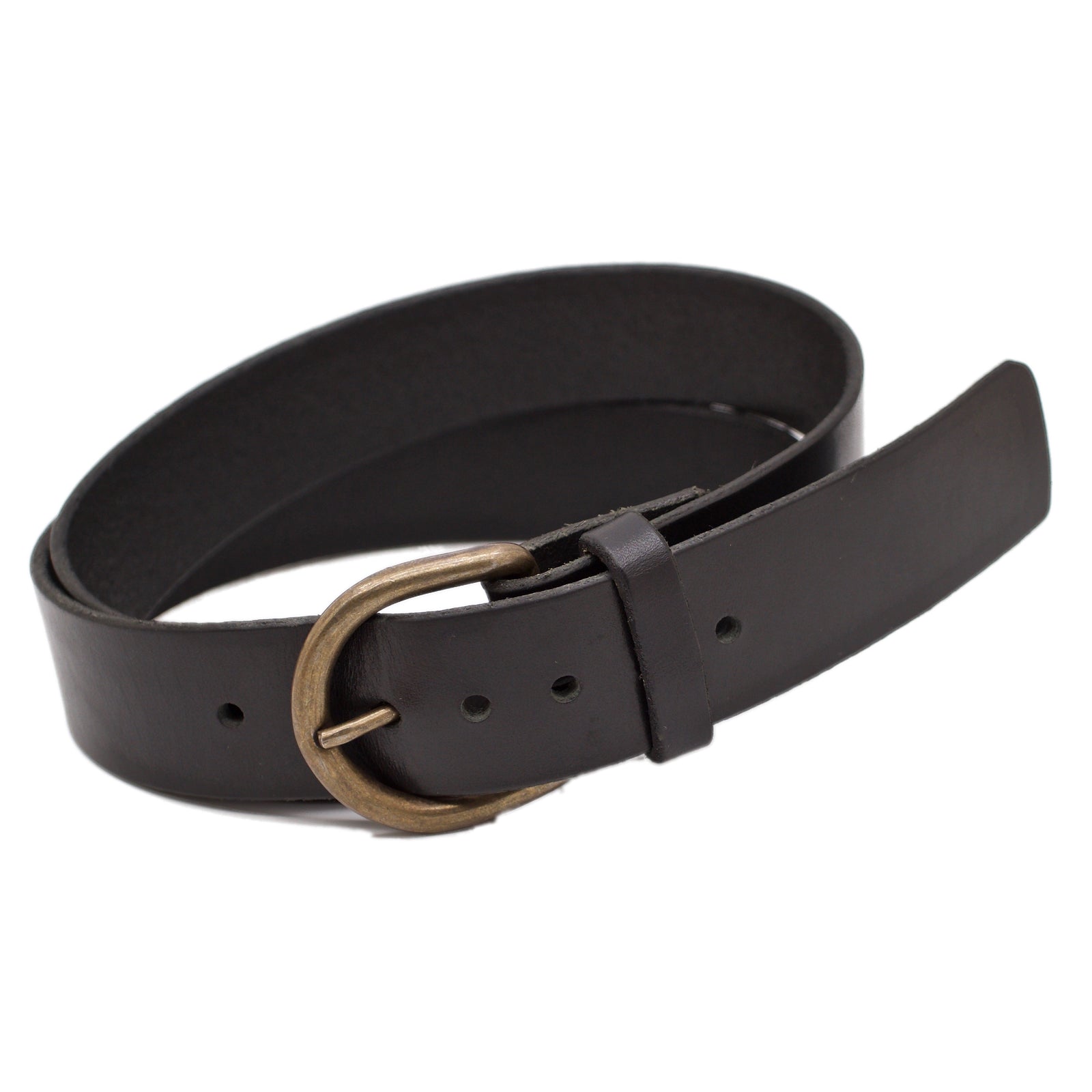 Country Club Prep Leather Belt in Dark Brown with Brass Anchor Buckle