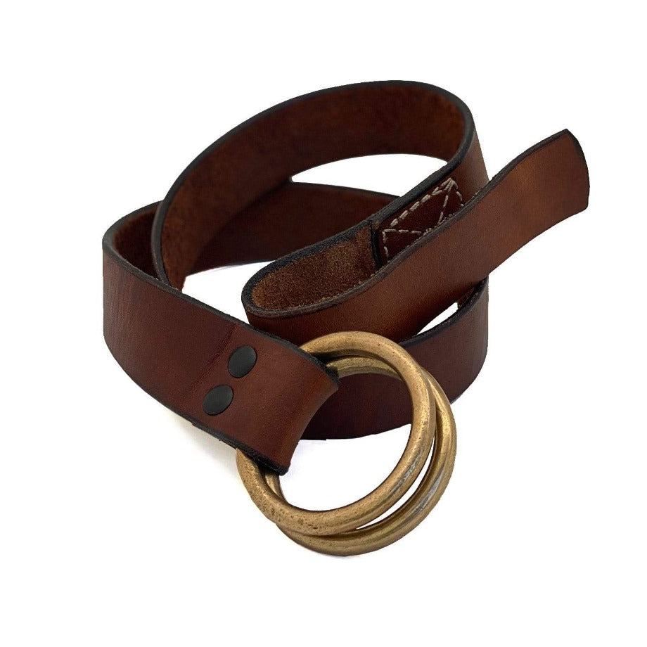 Double O-Ring Belt Black & Cognac