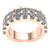 2.70 Ct Round Natural FG VS2 Diamond 2 Row Shared 'U' Prong Wedding Band Women's Anniversary Ring Set in 18k Gold