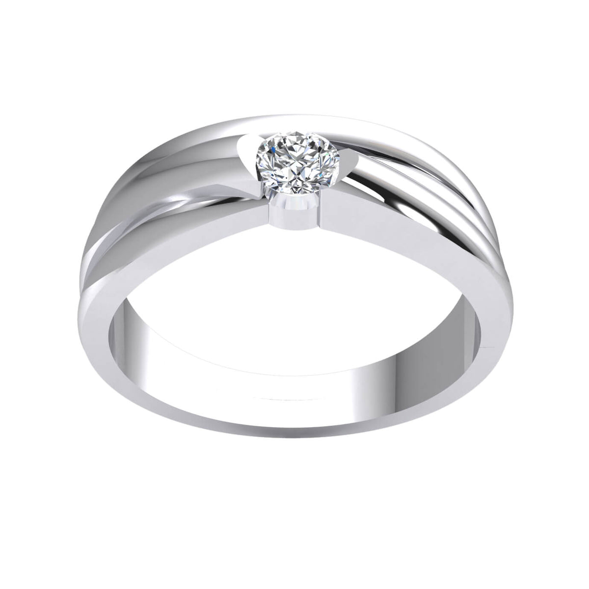 0.30 Ct Diamond GH I1-I2 Ring JWS6481 925 Sterling Silver