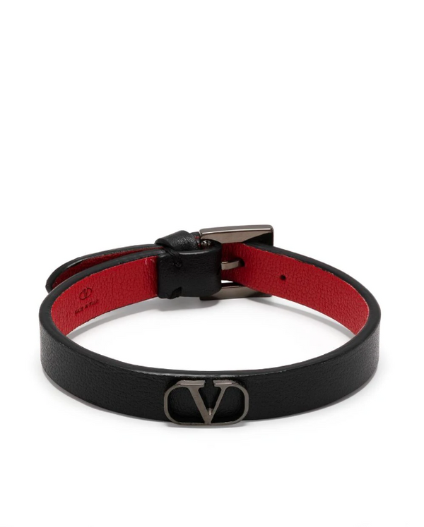 Valentino Garavani Vlogo Leather Bracelet