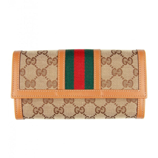 Gucci Beige/Orange GG Supreme Canvas and Leather Zip Around Wallet –  STYLISHTOP