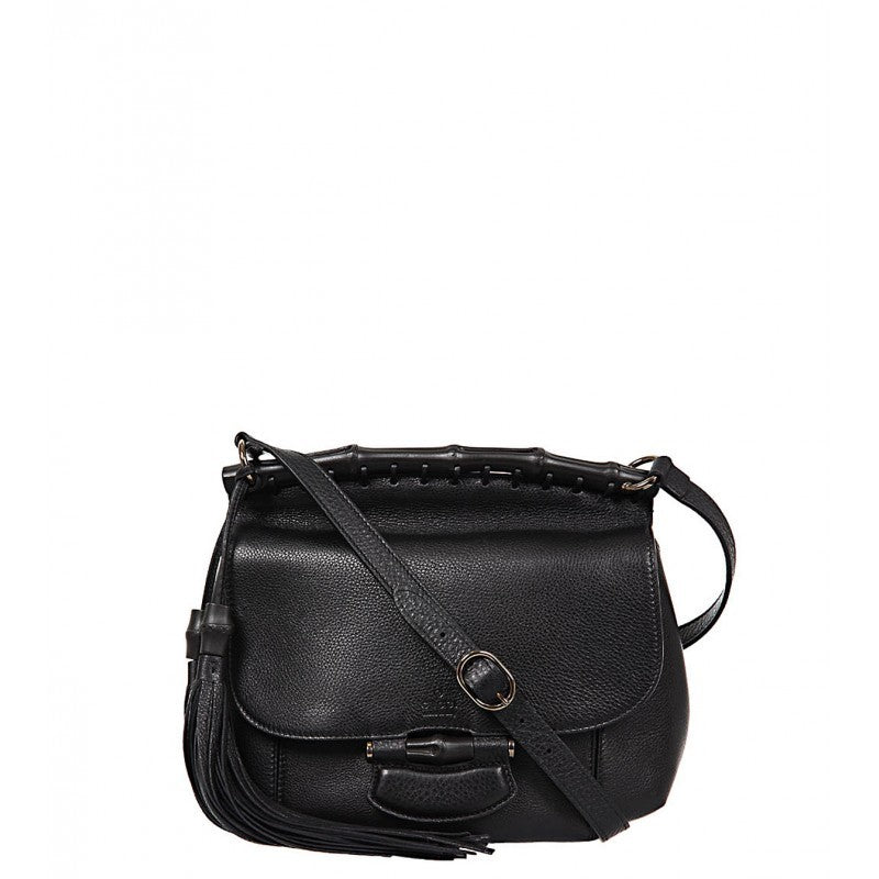 Gucci Black leather Miss Bamboo shoulder bag Profile Fashion