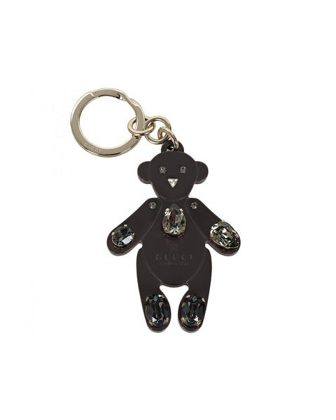 Movable Teddy Bear Key Chain, Key Ring, Key Holder, Key Tag, Key Fob, w/  Brilliant Cut Clear & Black Swarovski Crystals, 4-1/2 - SilverBlings