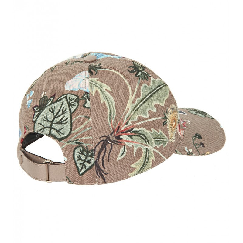 Gucci Taupe flora-print canvas baseball cap