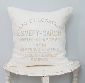 French Farmhouse Grain Sack Pillow Cover