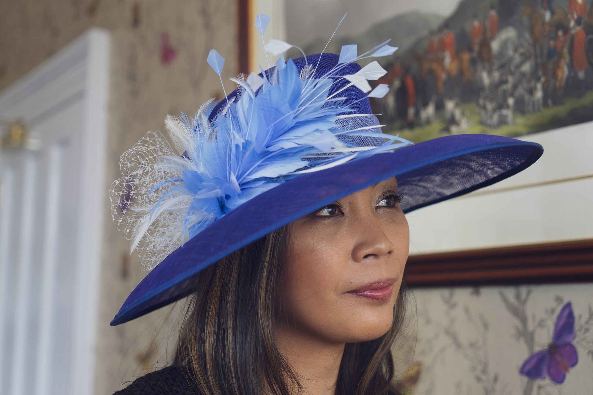 ladies blue wedding hats