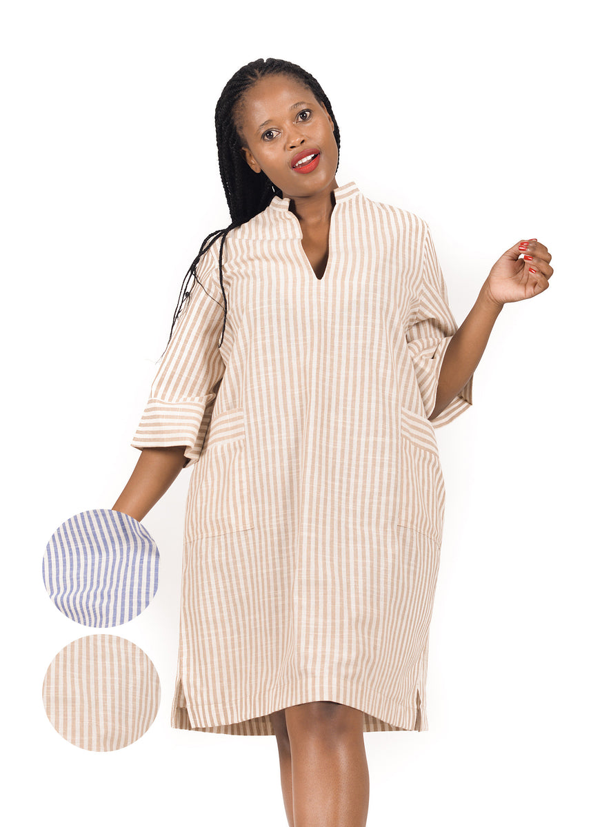 Stunning Striped Linen Shirt Dress - Comfy & relaxed fit S-XXL – RIGHTLAND