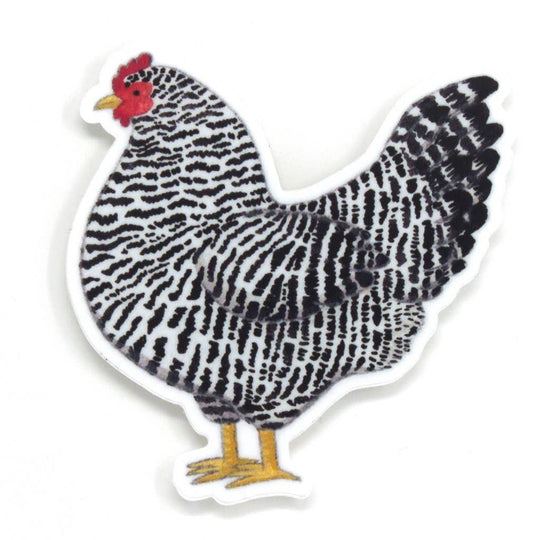 Black & White Chicken Sticker Image 1