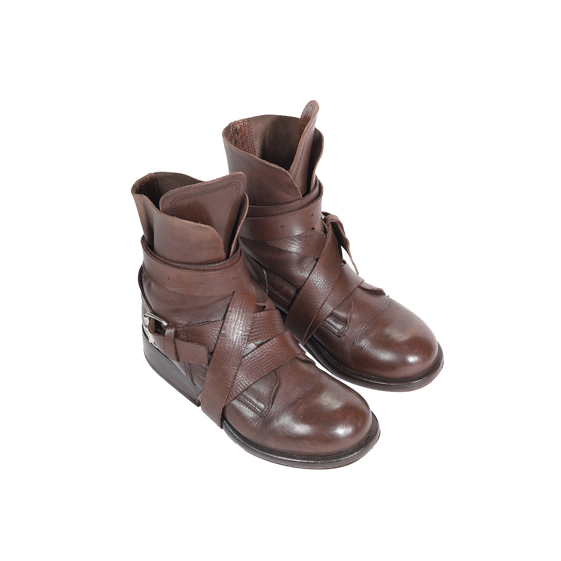 Dirk Bikkembergs 90s Strap Buckle Leather Boots – Ākaibu Store