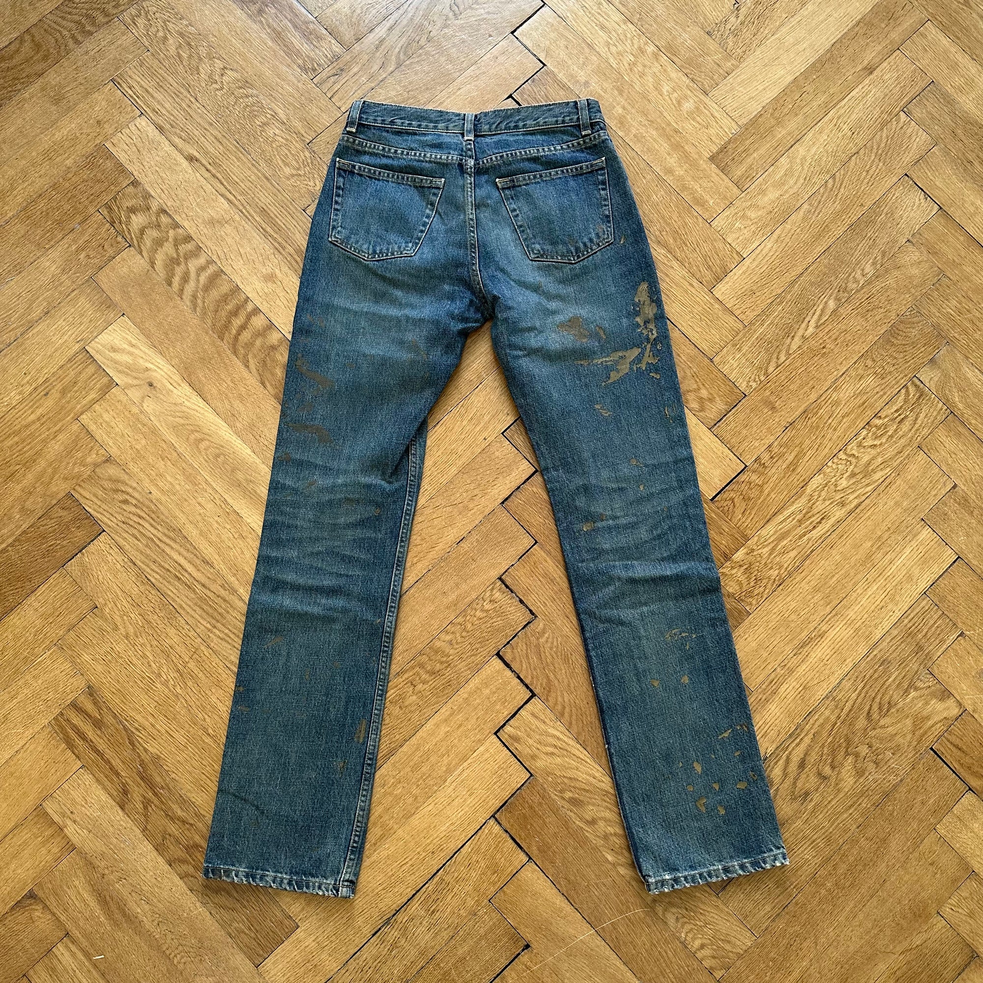 Helmut Lang 1999 Italian Cut Silver Painter Denim - Ākaibu Store