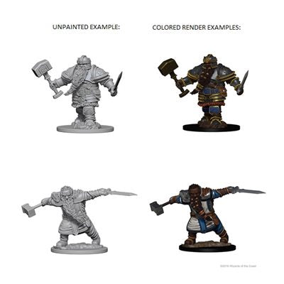 Nolzur's Unpainted D&D Miniatures Dwarf Fighter (Male) W1