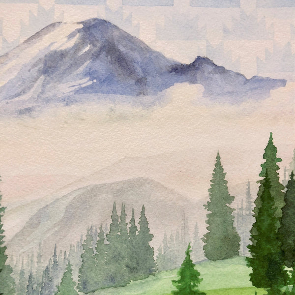 Mount Rainier | Washington State - Watercolor Prints – ThinkQuilts.com