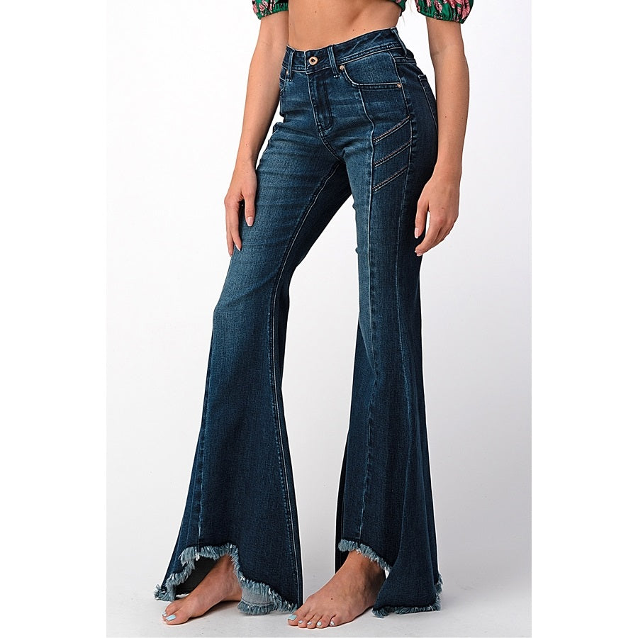 Grace In LA High Waisted Super Flare Jeans - RM Tack & Apparel