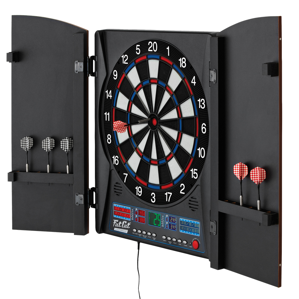 Fat Cat Electronx Electronic Dartboard Cabinet Combo Caves