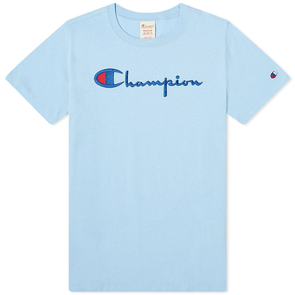 champion reverse weave small script logo tee