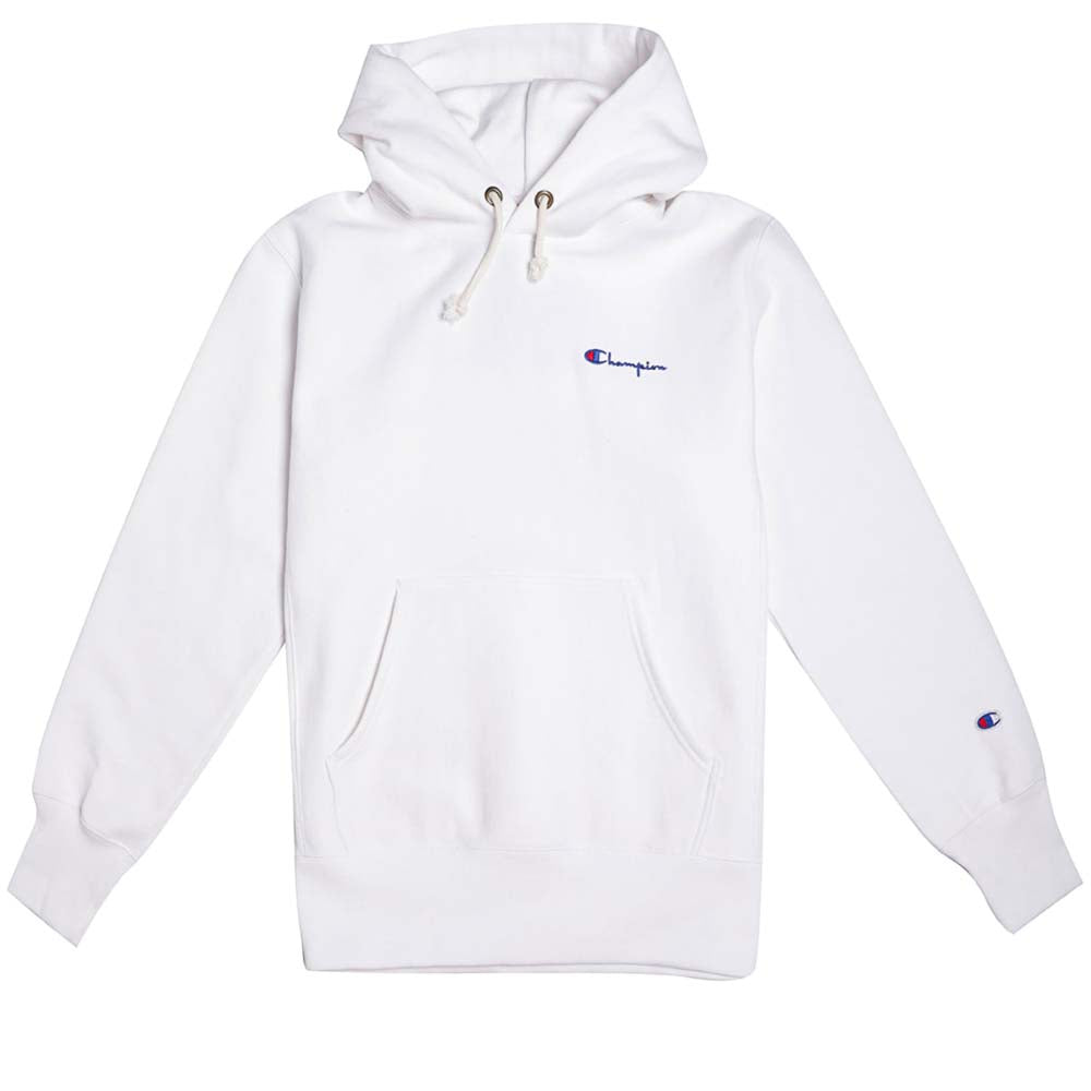 champion white script hoodie