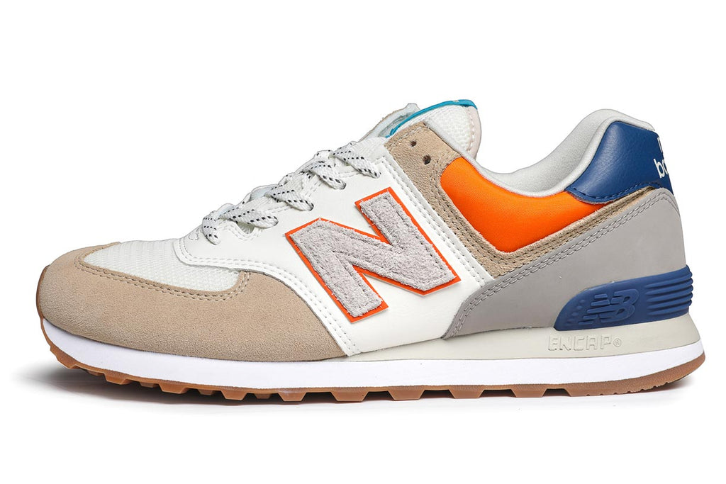 new balance 574 orange and blue