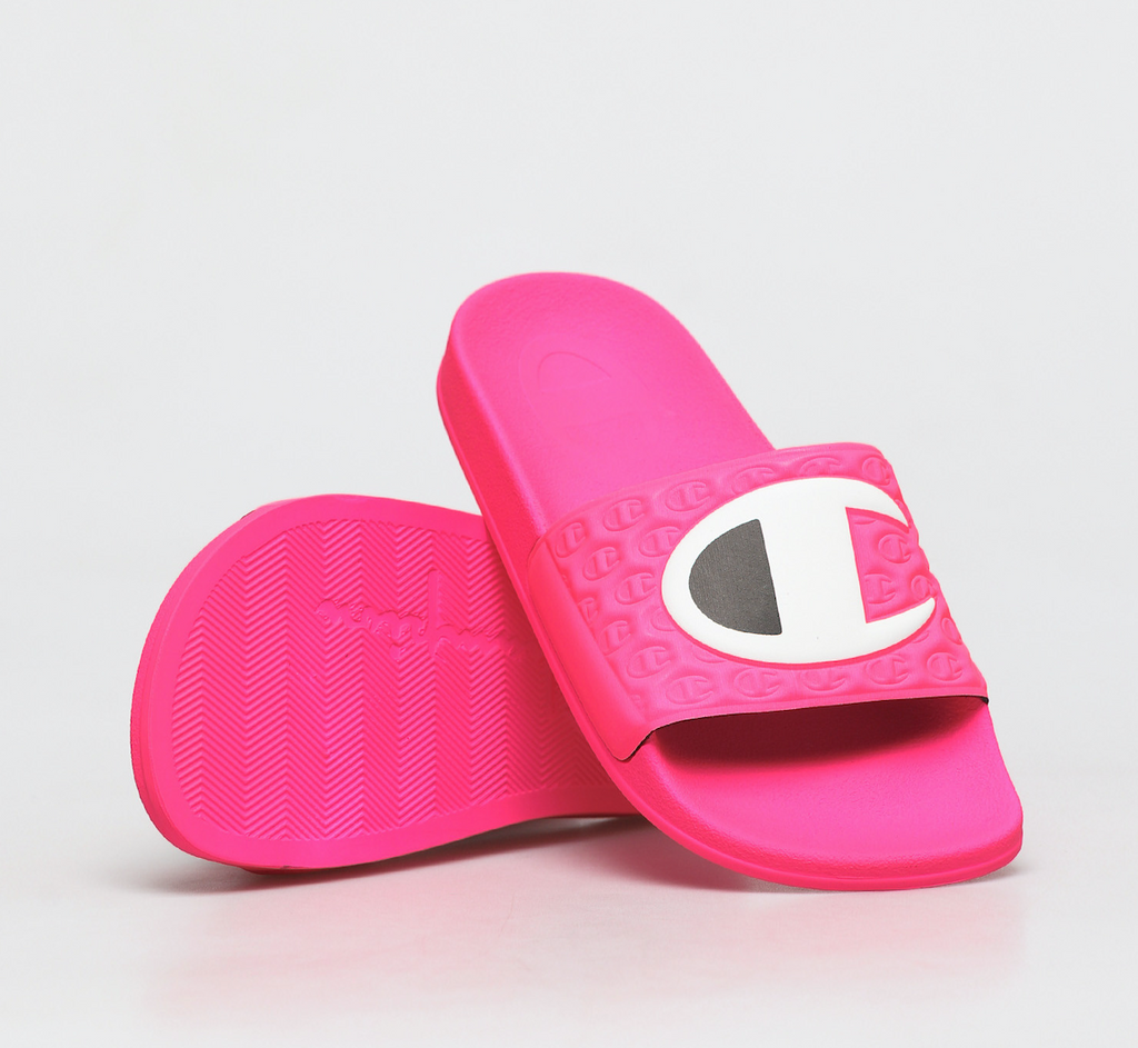 pink and black slides