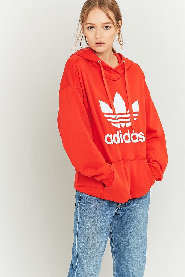 orange adidas trefoil hoodie