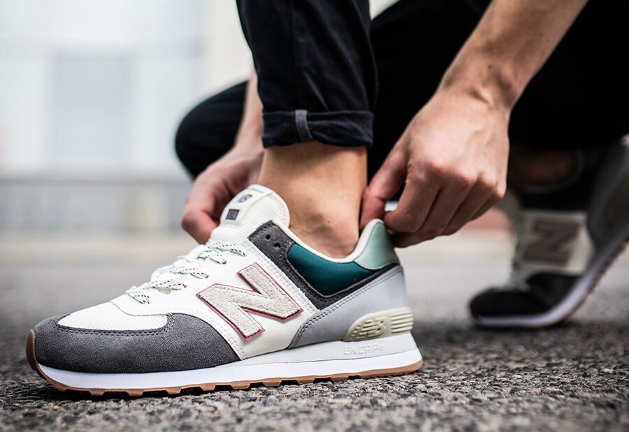 new balance 574 magnet with tropical green & white