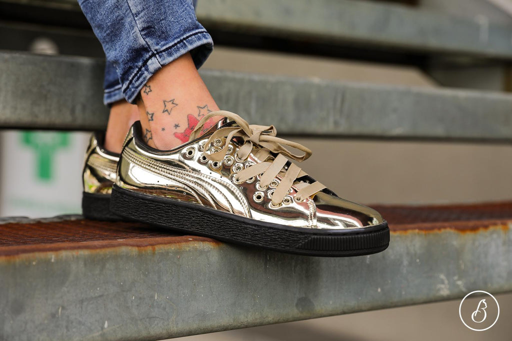 puma basket xl lace metal