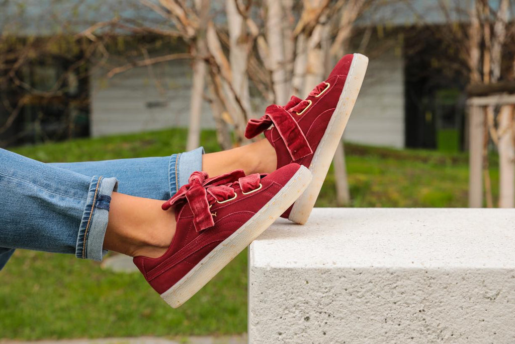 puma suede heart red