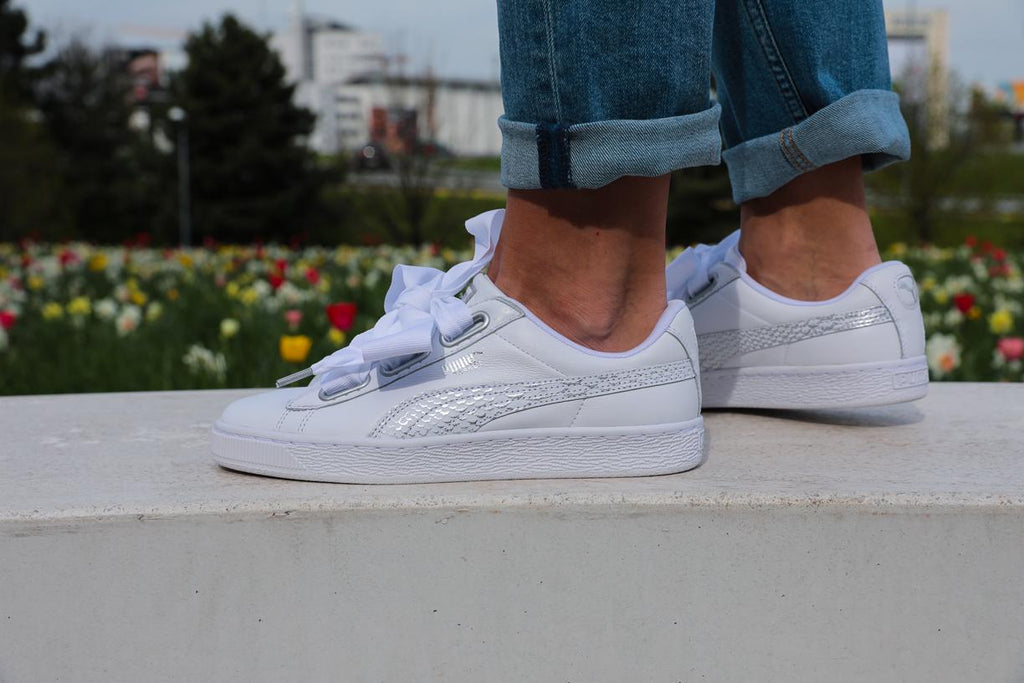 puma basket heart oceanaire white