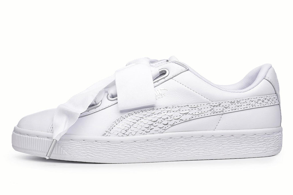 puma basket weave white