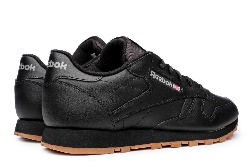 reebok classic leather sneakers in black leather