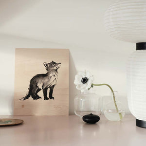 Fox cub wood panel Teemu Järvi Illustrations - The Finland Shop