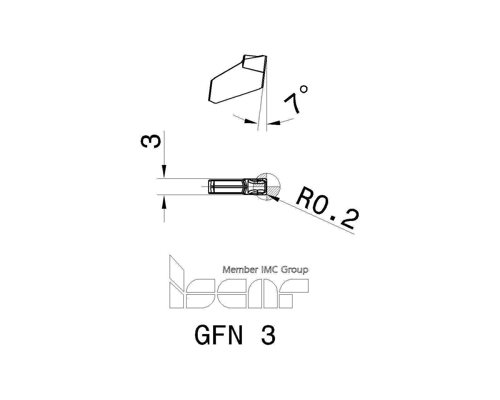 イスカル セルフグリップ チップ GFN-J IC354 (10個) 品番：GFN 3J