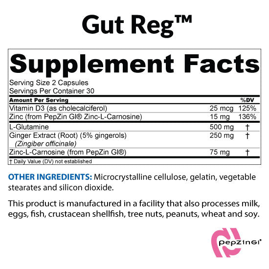 Gut Reg Supplement Facts