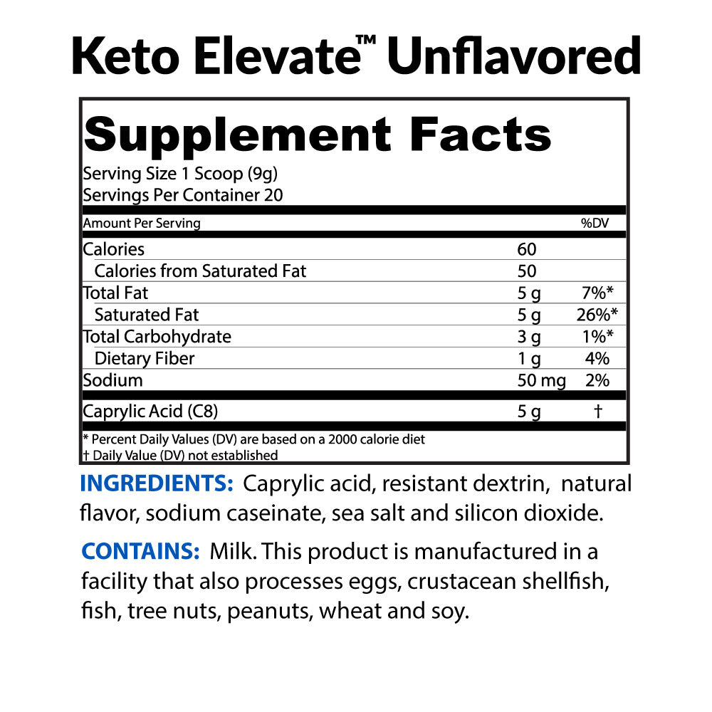 Keto Elevate Supplement Facts