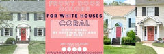 3 different house images all with coral front doors.