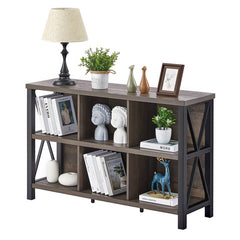 2 x 3 storage cube shelf unit with books and items on it.