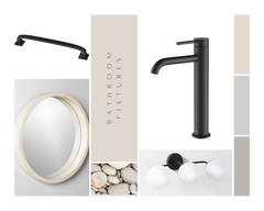 compilation of bath fixtures and lighting options by melissa vickers design