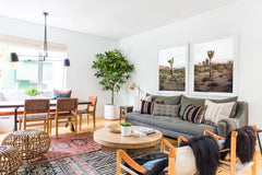 Living room showing 3 layered rugs