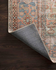 loloi rug terracotta sky colorway showing a closeup of the top a backing