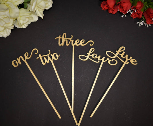 Wedding Table Numbers on sticks / attached stakes. Wooden Table Number –  Kobasic Creations