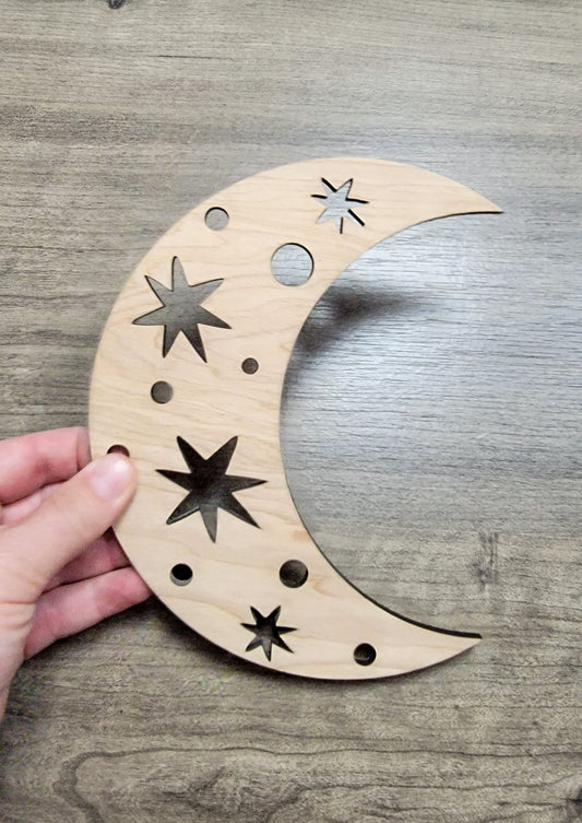 20pcs Unfinished Wood Slices for DIY Crafts Star Moon Shape for DIY  Supplies, Craft, Decoration, Laser