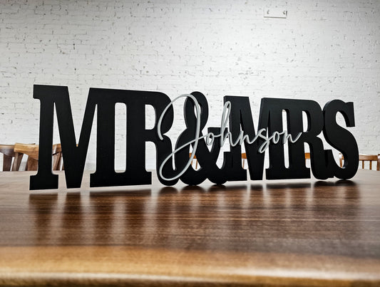 Wedding Sign with Custom Name for Table, Stand alone, Unique Personali –  Kobasic Creations