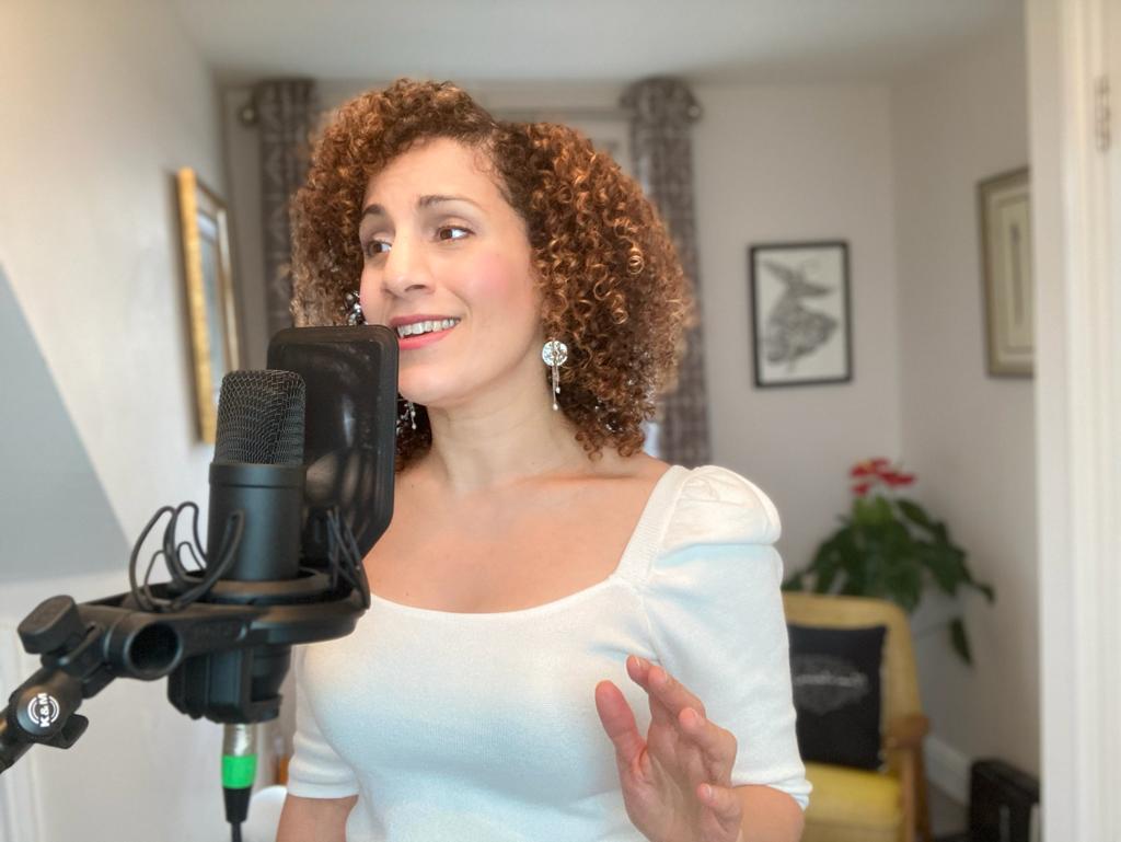 Daliah Merzaban recording her EP Fragrance of Truth