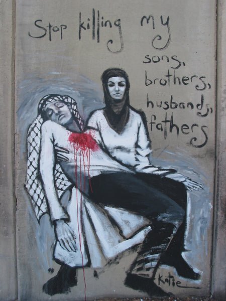 Pietà graffiti on the apartheid wall