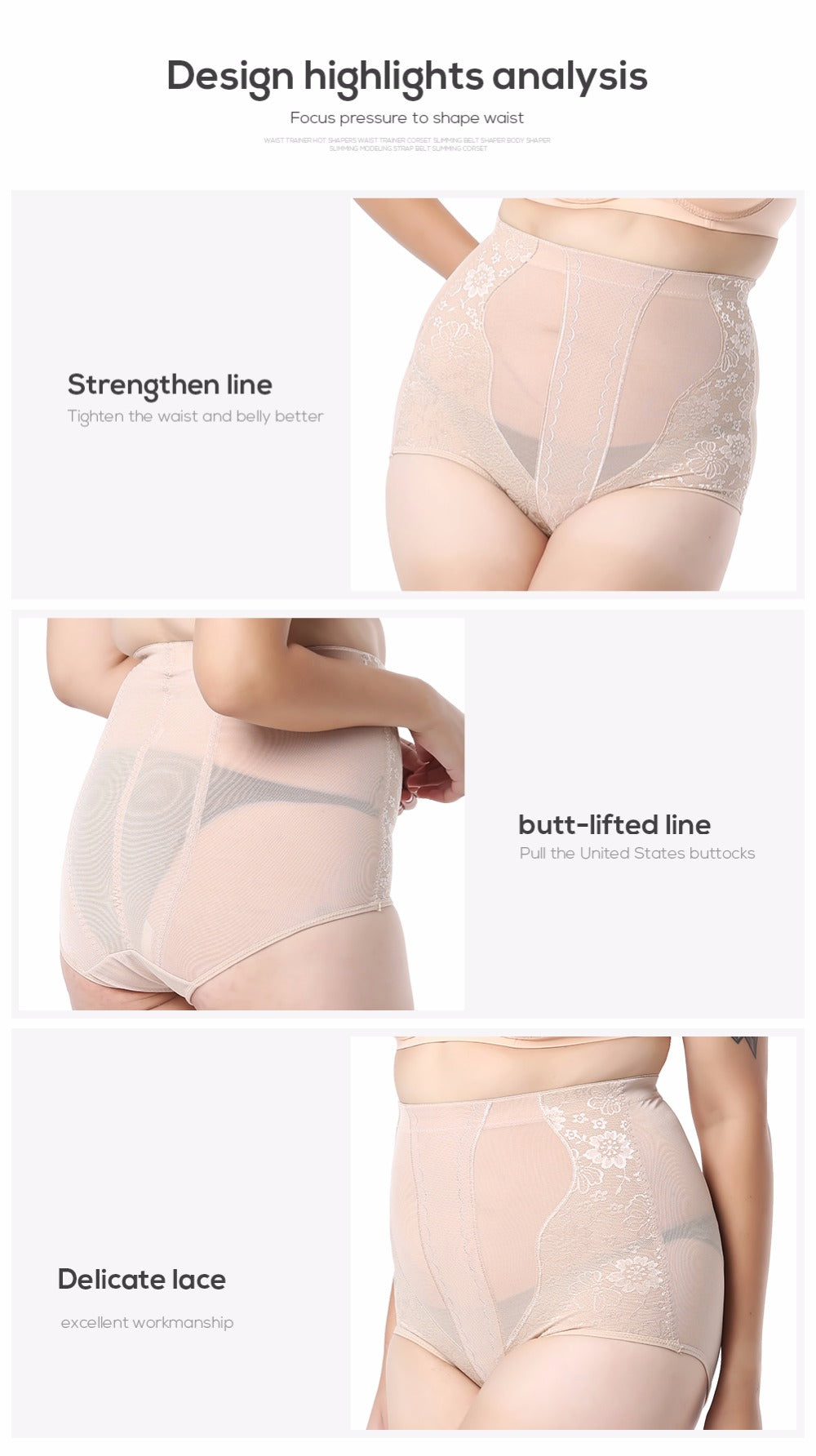 Plus Size Lingerie Women Panties Body Shaper Butt Lifter Shapewear –