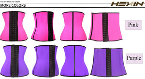 HEXIN 9 Steel Bones 100% Latex Waist Trainer Corset Sexy Women Body Shaper Waist Cincher Underbust Shapewear Slimming Belt 6XL