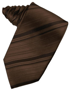 Chocolate Striped Satin Necktie