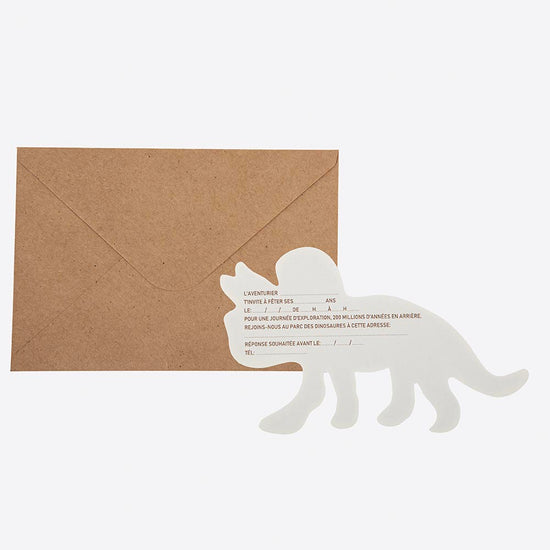 4 Cartons D Invitation Squelette De Dino Papeterie D Anniversaire Dino