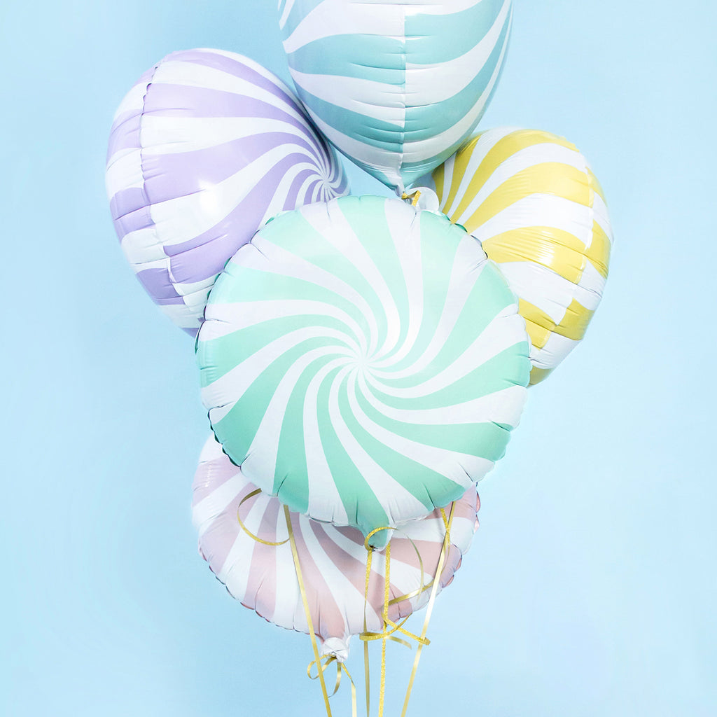 Decoration Ballon Aluminium Mylar Bonbon Bleu My Little Day